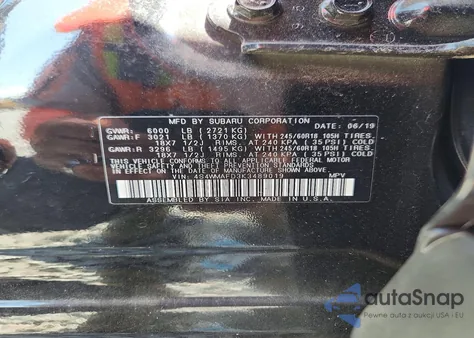 2019 Subaru Ascent Premium z USA, uszkodzony, nr VIN 4S4WMAFD3K3489019